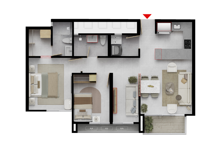 Apt 77m²