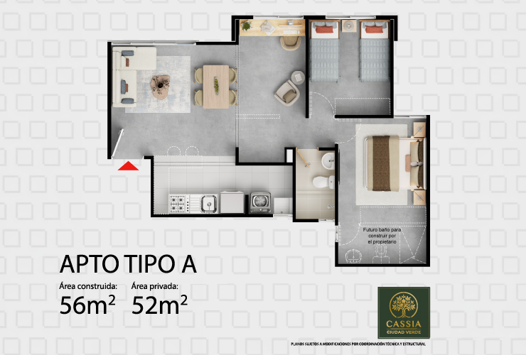 Apto 56m2