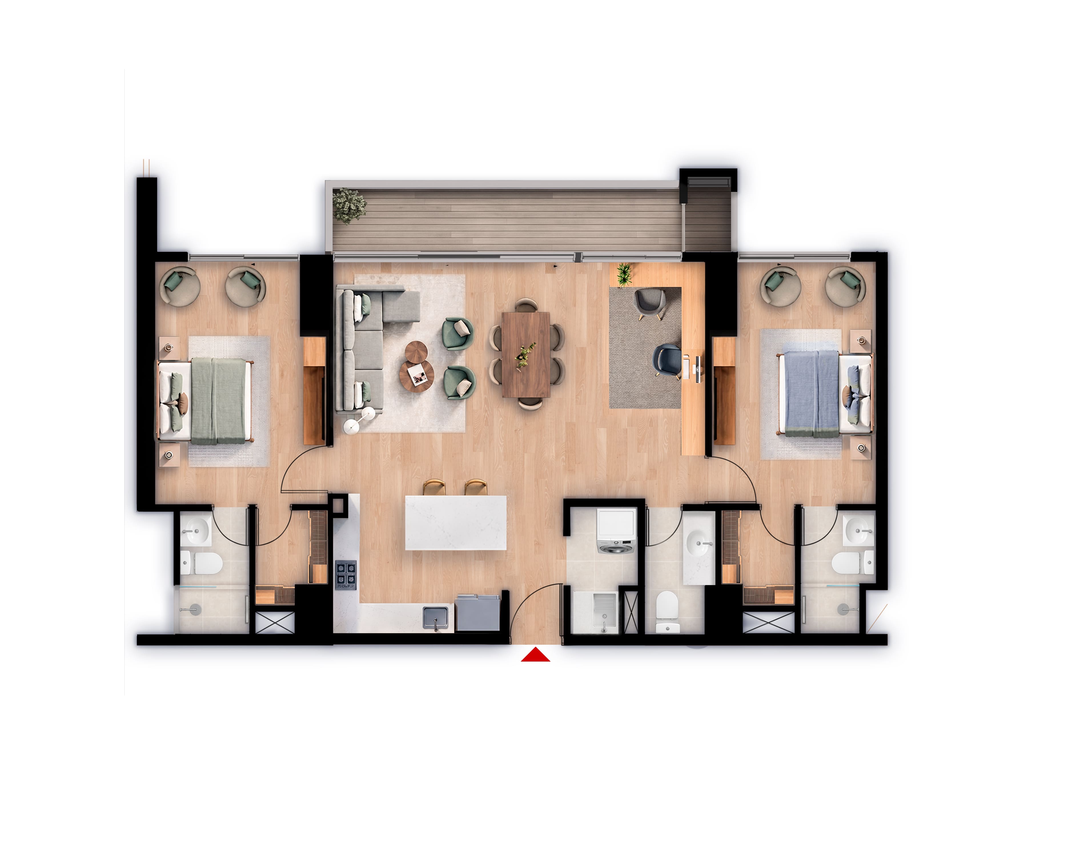 Apt 103m² - Opción 1