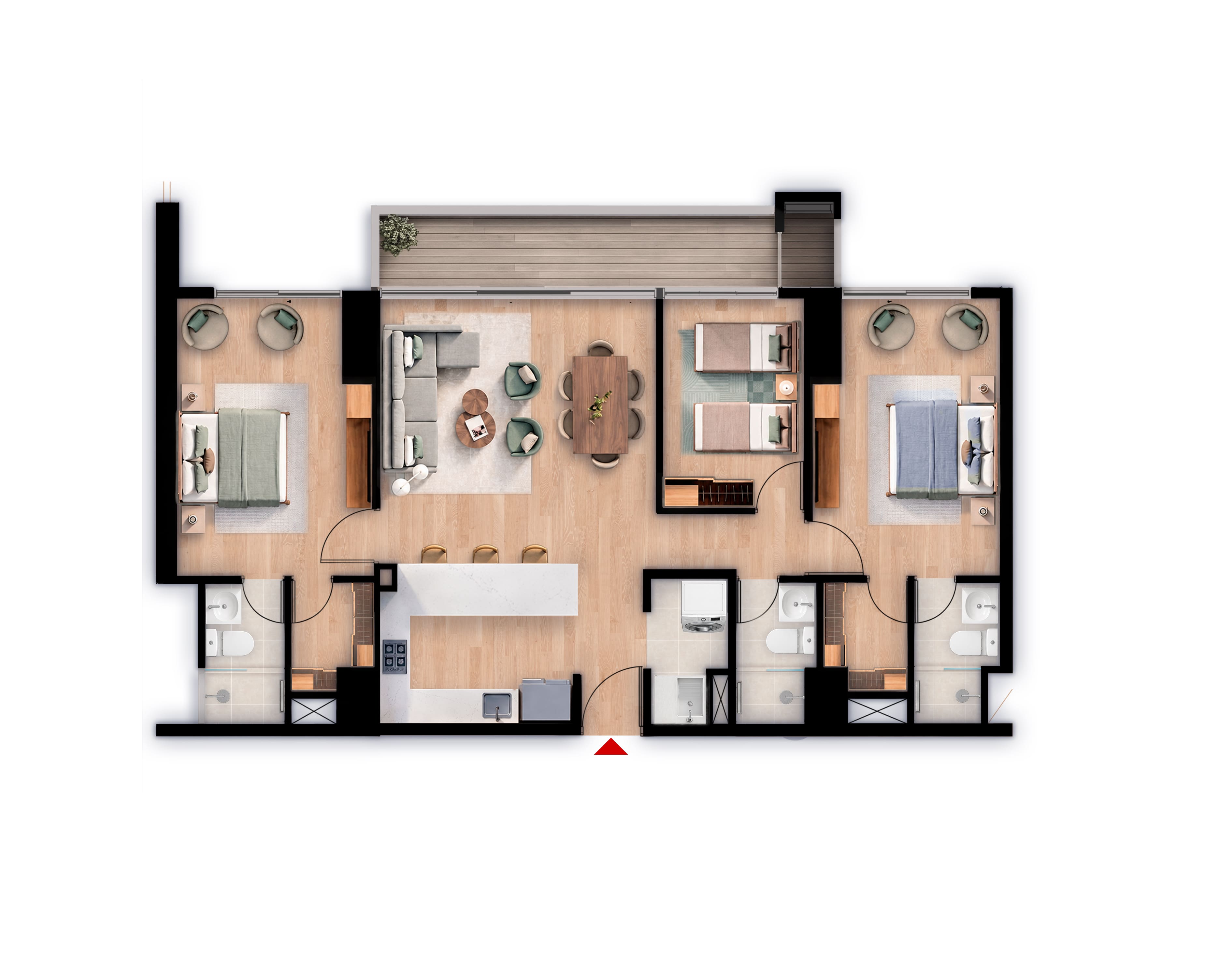 Apt 103m² - Opción 2