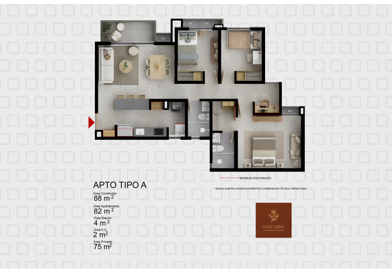 Apto 88m²