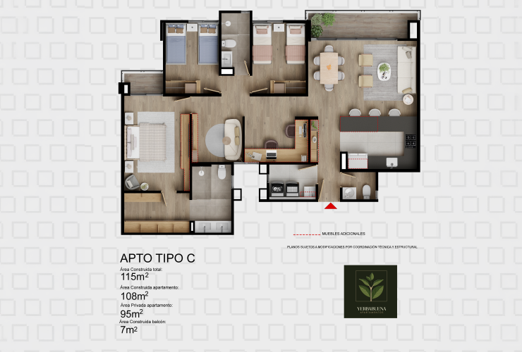 Apto 115m²