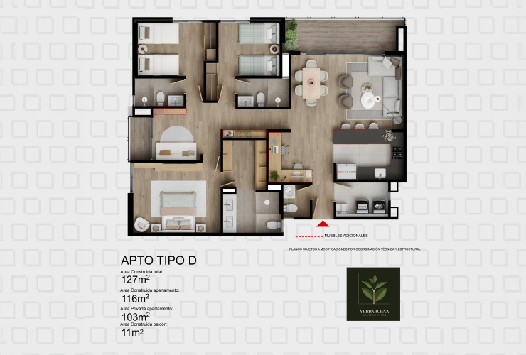 Apto 128m²