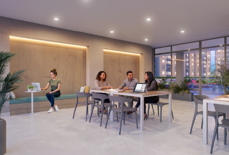 Coworking, Apartamentos Avellana en Bogotá, Colombia